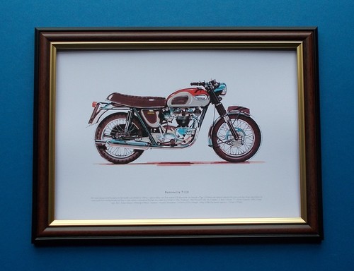 Motorbike print framed - ,