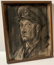 1945 DRAWING WW2 ARMY OFFICER