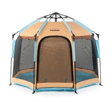New SWISHED Waterproof POP-UP TENT w/Roll-up Blinds & Carry Bag (Tangy) - Z03