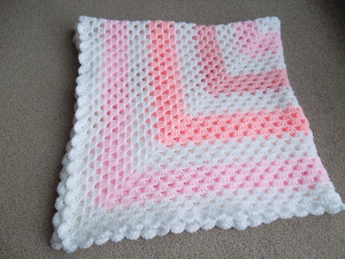 Pink white hand made crochet - hand,