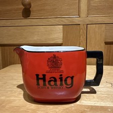 Haig Scotch Whisky Advertising Jug Red With Black Handle 6.25" Vintage