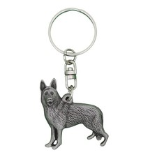English Made Pewter German Shepherd Keyring Presented in Gift Pouch