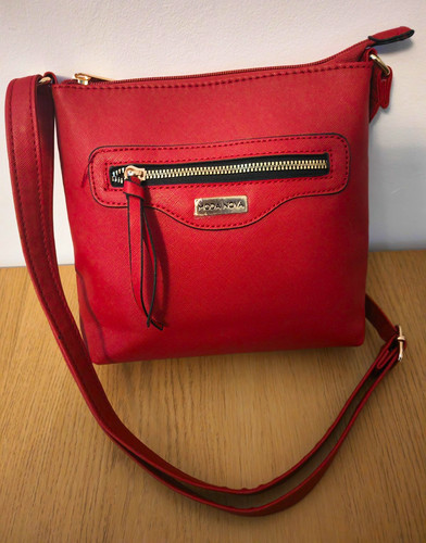 Moda nova red faux leather - red,