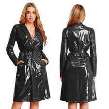 Women Wet Look With Belt Long