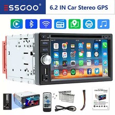 Double DIN Car Radio Stereo CD DVD Player Carplay Android Auto Bluetooth USB AUX