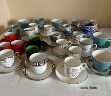 Selection of Matching & Mismatched Demitasse Coffee Cups-Qty discount on request