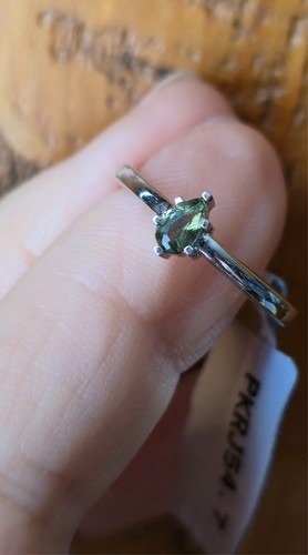 925 silver moldavite stacking - silver,