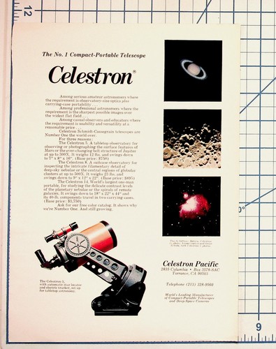 Vintage celestron telescope - celestron, ad