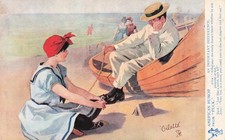 Raphael Tuck & Sons Oilette Postcard American Humor Puck Beach Scene 1900s