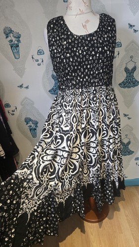 Pretty black white elasticated - black,