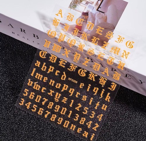 Nail art stickers neon orange - nail,