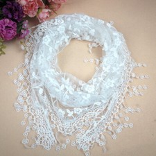White Lace Tassel Sheer