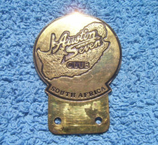 VINTAGE 1970s AUSTIN SEVEN CLUB of SOUTH AFRICA CAR BADGE ~CHUMMY/BABY/ULSTER /7