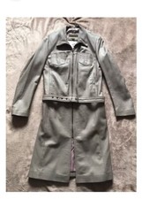 Wallace Sacks Leather Coat Jacket 3/4 Taupe Buttersoft Belt Lined Pockets 10 NEW