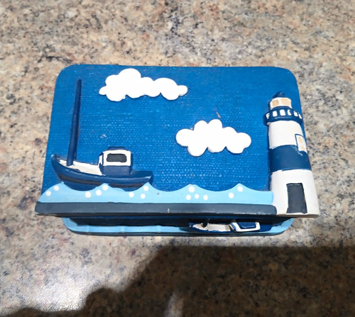 Blue white painted wooden - painted,