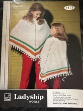 Poncho Adult And Child Original Vintage Crochet Pattern Free Size