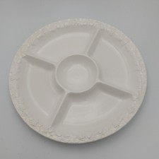 Vintage St Michael White Divided Serving Tray Relish Dish Party Platter