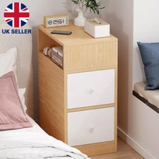 2 Drawer Wooden Bedroom Bedside Cabinet Shelf Nightstand Side Table Unit