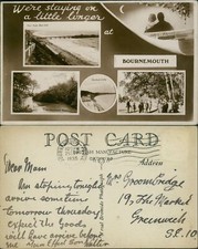 Bournemouth Real Photo 4 Views GB 1935 Cancel RP Real Photo