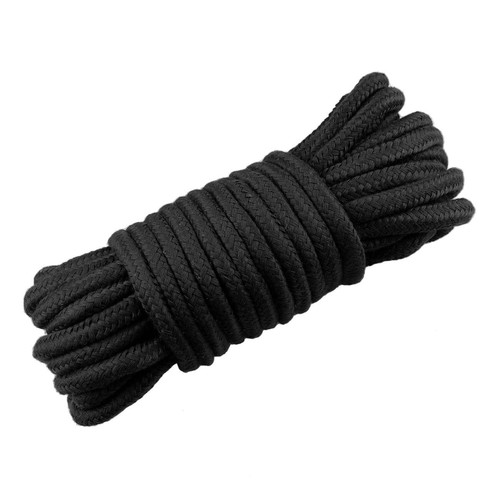 Black cotton hemp bondage rope - hemp,