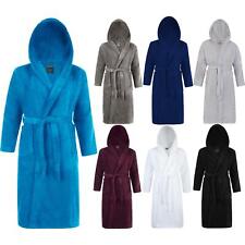Cotton Hooded Bathrobe Thick Towelling Mens & Ladies Bath Robe Dressing Gown 