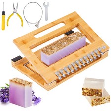 Uimoso Soap Cutter Cut 1 Inch 1-12 Pcs Bars Bamboo Soap Slicer With Steel Wire
