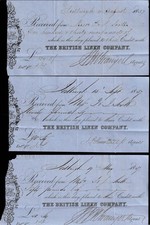 1857 Jedburgh, Roxburgh, 3 x BRITISH LINEN COMPANY BANK Credit/Deposit receipts