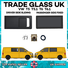 VW T6 Driver Side SLIDING Window, Passenger Fixed + FIT KIT And U TRIM
