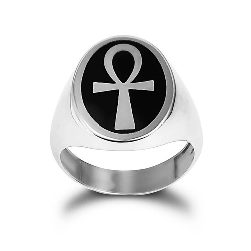 Silver black enamel egyptian - enamel,