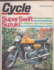 Cycle Magazine - June 1969 - Suzuki T-500 - Bridgestone 250cc - Datsun 250 Pick-