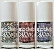 Models Own Mini Glitter Trio Nail Varnish 3 Blizzard Pink Fizz & Southern Nights