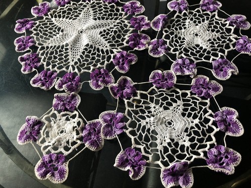 Vintage white purple floral - 4,
