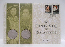 GB 2009 Henry VIII and Elizabeth I Royal Mail/Mint £5 Coin x 2 Numismatic FDC