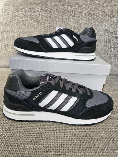 Mens black adidas run 80s - black, lace