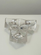 DAUM FRANCE Cubist Signed Cubist Crystal Bowl Cube Sculpture Signed