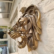 Gold Lion Head Wall Art Resin