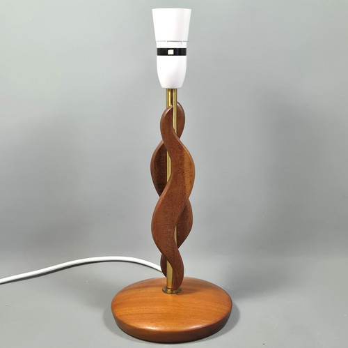 Vintage wavy teak brass - teak, &