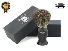 Men Shaving Brush With Black Badger Hair - Black Handle Grooming Made in England