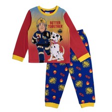 Fireman Sam Boys Pyjamas Pjs Nightwear Long Sleeve Top Trousers Kids