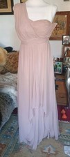 ASOS  Bridesmaid One Shoulder Dress , Ruched Tulle Bodice , Sz 10 , Soft Blush