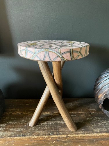 Upcycled teak wood stool - teak,