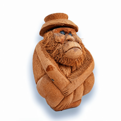 Coconut coir monkey figurine - coir,
