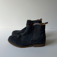Seasalt boots size 38 5 blue suede ankle chelsea flat slip on bootie