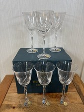 Boxed Set Of 6 Bohemia Crystal Wine Glasses Fire With Panel 21cm Tall