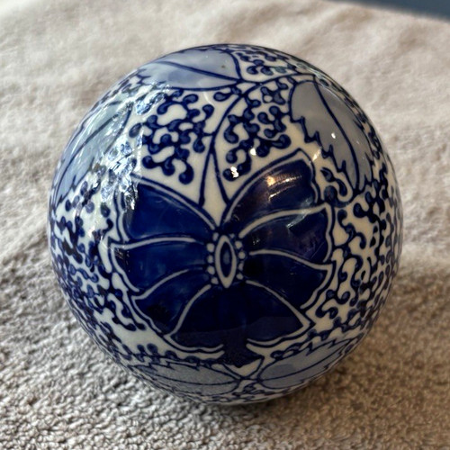 Blue white ceramic floral - blue, &