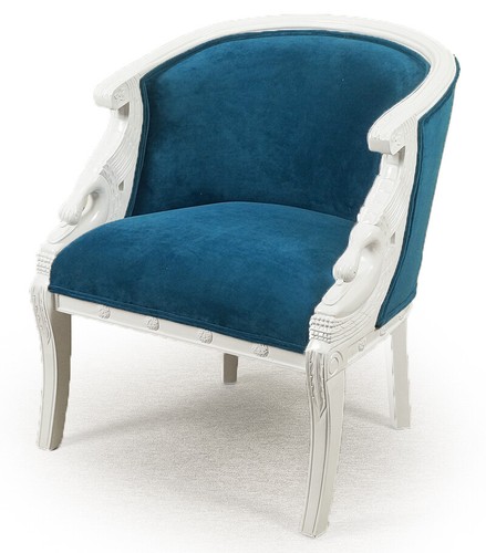 White swan carved armchair - swan,