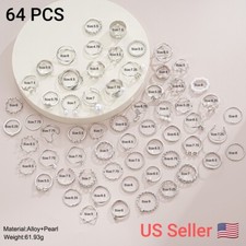 64 Pcs Silver Color Geometric Knuckle Rings Set For Women Heart Cross Leaf Pearl