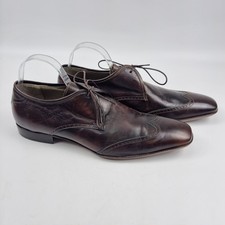 Hudson Men’s Italian Leather Oxford Shoes Brown EU 45 UK 10.5 Made in Italy