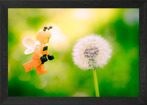 Lego bee and dandelion framed - and,