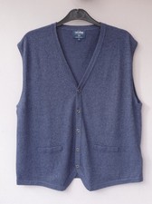T.M. Lewin Cotton & Cashmere Waistcoat XL Sleeveless Cardigan JE1817